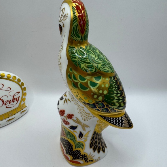 Royal Crown Derby Green Woodpecker Fine Bone China Paperweight. Gold Stopper. - Picture 6 of 11